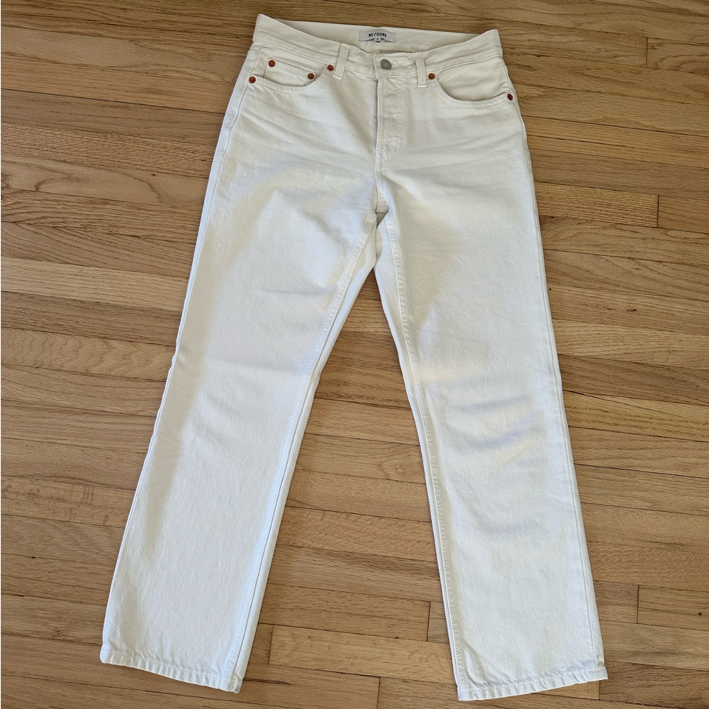 RE/DONE Originals 70's Straight Jeans in Vintage White size 24